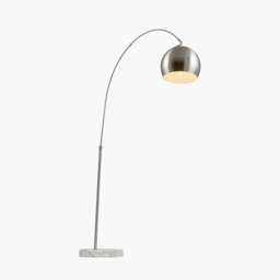 FelicianiÂ Brushed Silver Metal and White Marble Floor Lamp - thumbnail 4