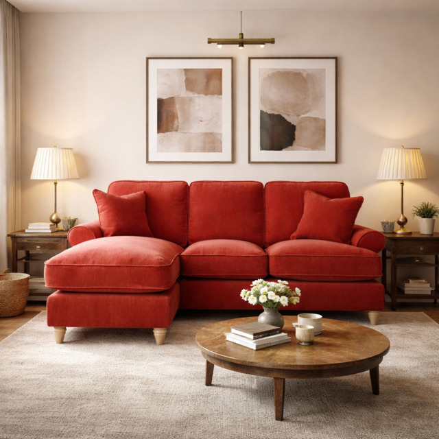 Left Hand Chaise Sofa Manhattan Apricot The Great Sofa Company - Victoria - Bromfield - Lola - Alfie - Mari - Longfellow - Duresta Style - image 1