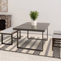 Monty 120x170cm MN03 Black/Cream Stripe Rug - thumbnail 1