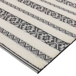 Monty 120x170cm MN03 Black/Cream Stripe Rug - thumbnail 4