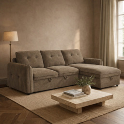Moscow Universal L Shape Corner Sofa Bed Brown With Ottoman Storage Eastley - Kip - Quercioli - Barete - Metropolitan - Portobello - Aissa Style - thumbnail 1
