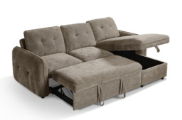 Moscow Universal L Shape Corner Sofa Bed Brown With Ottoman Storage Eastley - Kip - Quercioli - Barete - Metropolitan - Portobello - Aissa Style - thumbnail 4