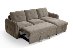 Moscow Universal L Shape Corner Sofa Bed Brown With Ottoman Storage Eastley - Kip - Quercioli - Barete - Metropolitan - Portobello - Aissa Style - thumbnail 3