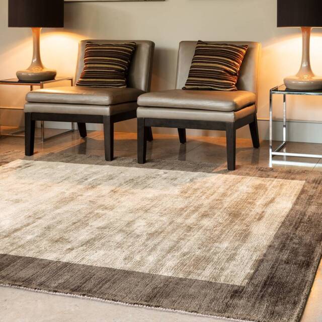 Blade Border Rug 160x160cm Choco Mocha 02 Rug - image 1