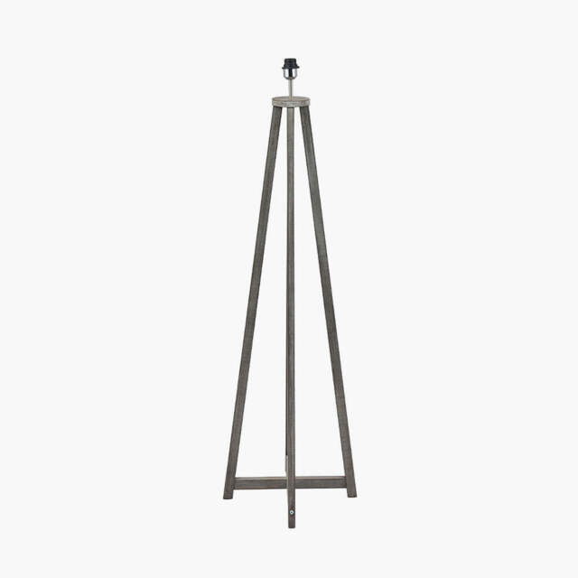 Whitby Grey Wash Wood Tapered 4 Post Floor Lamp Base - image 1