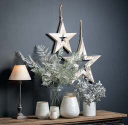 Large Antique White Wooden Sparkle Star - thumbnail 3
