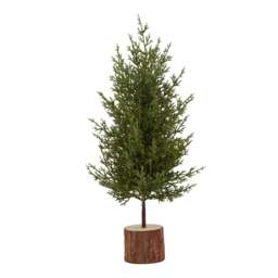 Small Green Fir Tree In Wood Log - thumbnail 1