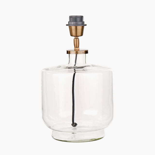 Josie Clear Glass and Antique Brass Metal Table Lamp Base - image 1