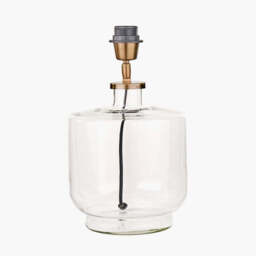 Josie Clear Glass and Antique Brass Metal Table Lamp Base - thumbnail 1