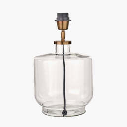 Josie Clear Glass and Antique Brass Metal Table Lamp Base - thumbnail 2