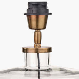 Josie Clear Glass and Antique Brass Metal Table Lamp Base - thumbnail 4