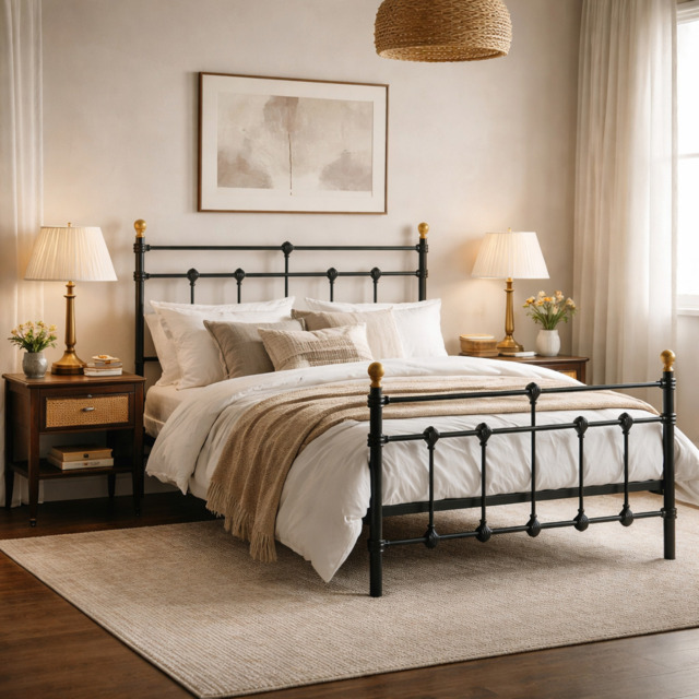 135cm Atlas Bed Black - image 1