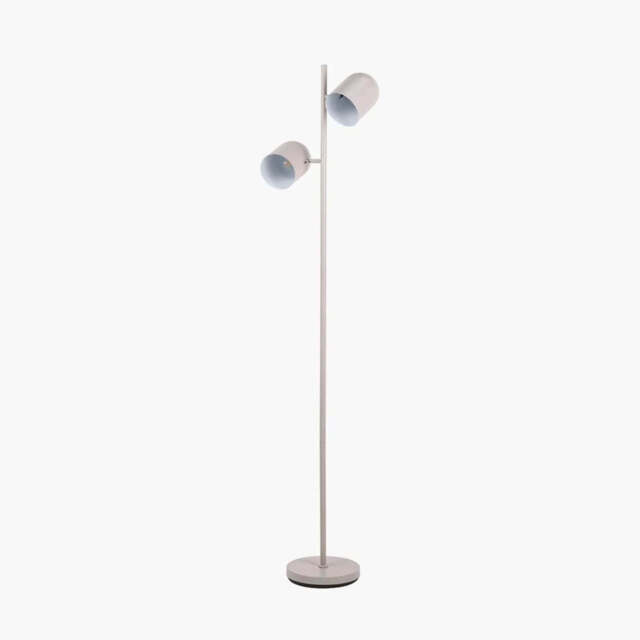 Finn Grey Metal Cloche Two Head Floor Lamp - image 1