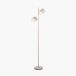 Finn Grey Metal Cloche Two Head Floor Lamp - thumbnail 4