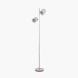 Finn Grey Metal Cloche Two Head Floor Lamp - thumbnail 1