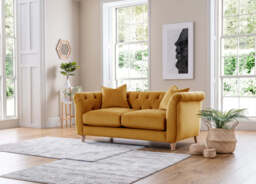 Model 25 - Medium Sofa Velvet Ochre - thumbnail 3