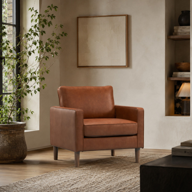 Model 46 - Armchair Faux Leather Tan - image 1