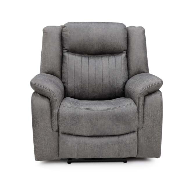 Leon Grey Tech Fabric Armchair Electric Reclining Sofa USB/C Charging Ports - image 1