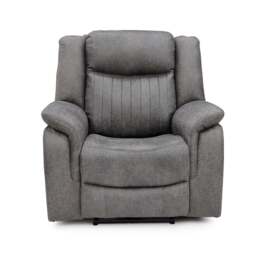 Leon Grey Tech Fabric Armchair Electric Reclining Sofa USB/C Charging Ports - thumbnail 1