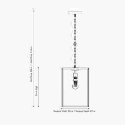 Llewellyn Matt Black Metal and Glass Pendant - thumbnail 4