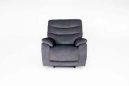 Toledo Steel Grey  Lay-Z-Boy Style Fabric Power Recliner Armchair - thumbnail 5