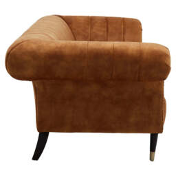 Siena Three Seat Gold Velvet Sofa - thumbnail 2