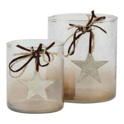 Coffee Ombre Collection Large Candle Holder Votive With Star - thumbnail 4