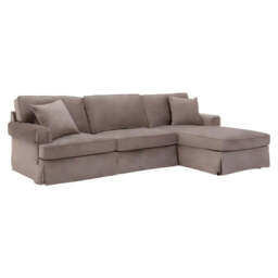 Ralph Three Seat Mink Velvet Chaise Sofa - thumbnail 2