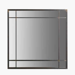 Antique Bronze Metal Square Wall Mirror - thumbnail 2