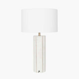 Venetia White Marble and Gold Metal Tall Table Lamp - thumbnail 3