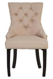 Kensington Townhouse Natural Linen Dining Chair with Dark Legs - thumbnail 6