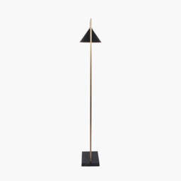Zeta Matt Black and Antique Brass Floor Lamp - thumbnail 3