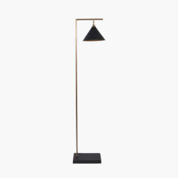 Zeta Matt Black and Antique Brass Floor Lamp - thumbnail 1