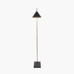 Zeta Matt Black and Antique Brass Floor Lamp - thumbnail 2