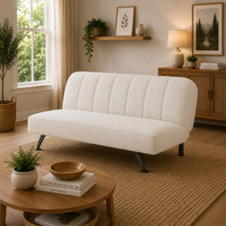 BURLINGTON SOFA BED IVORY BOUCLE / MATTE BLACK