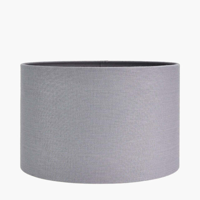 Lino 35cm Steel Grey Self Lined Linen Cylinder Lampshade - image 1