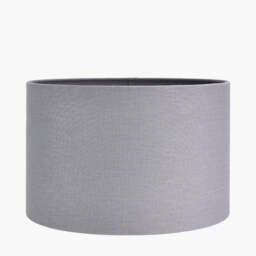 Lino 35cm Steel Grey Self Lined Linen Cylinder Lampshade - thumbnail 1