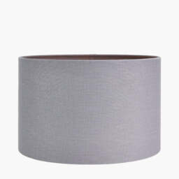 Lino 35cm Steel Grey Self Lined Linen Cylinder Lampshade - thumbnail 2