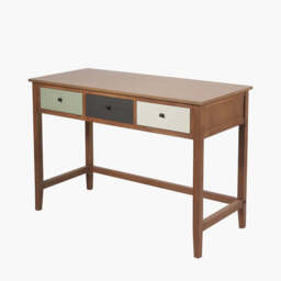Loft Sage Multicoloured Pine Wood 3 Drawer Desk - thumbnail 1