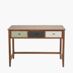 Loft Sage Multicoloured Pine Wood 3 Drawer Desk - thumbnail 2
