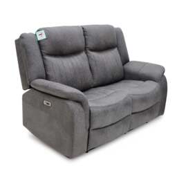 Leon Grey Tech Fabric 2 Seater Electric Reclining Sofa USB/C Charging Ports - thumbnail 5