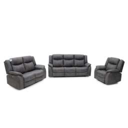 Leon Grey Tech Fabric 2 Seater Electric Reclining Sofa USB/C Charging Ports - thumbnail 3