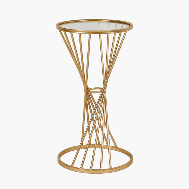 Liberty Glass and Gold Metal Small Side Table - image 1