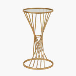 Liberty Glass and Gold Metal Small Side Table - thumbnail 1
