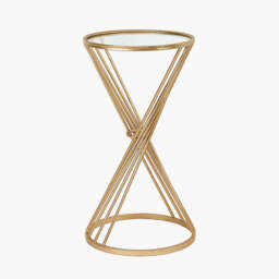 Liberty Glass and Gold Metal Small Side Table - thumbnail 2