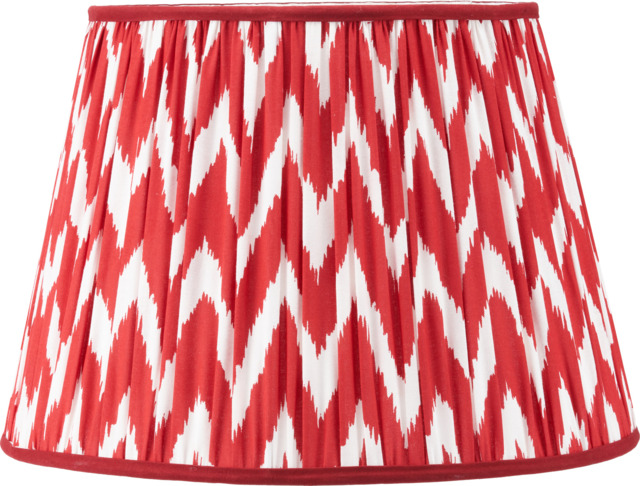 Kamilah 45cm Red Chevron Patterned Mushroom Pleat Tapered Lamp Shade