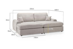 Winnie Cinema Lounge Sofa And Footstool In Beige Boucle Fabric - thumbnail 6