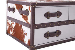 Kensington Townhouse Brown And White Genuine Cowhide Coffee Table - thumbnail 3