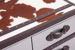 Kensington Townhouse Brown And White Genuine Cowhide Coffee Table - thumbnail 2