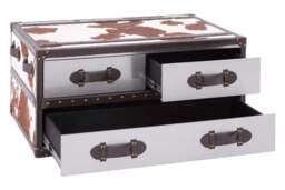 Kensington Townhouse Brown And White Genuine Cowhide Coffee Table - thumbnail 5